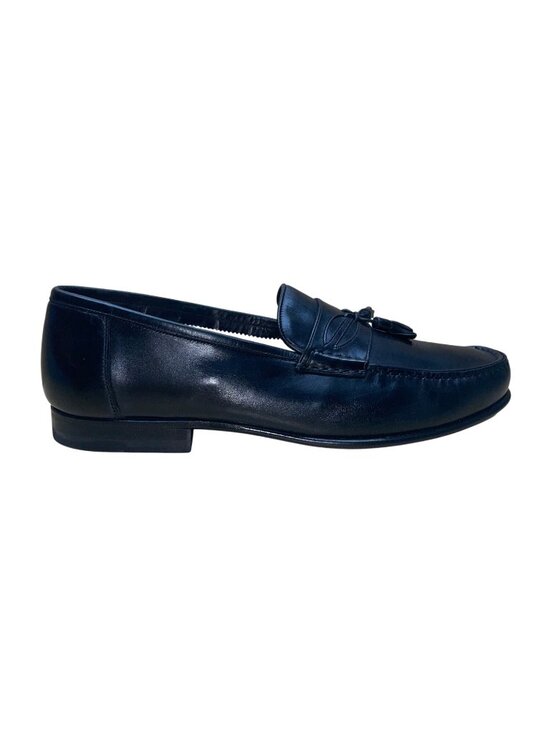 Santoni Men’s Black Leather Tassel Formal Slip-On Dallas Loafers Size 11 EE main image 9